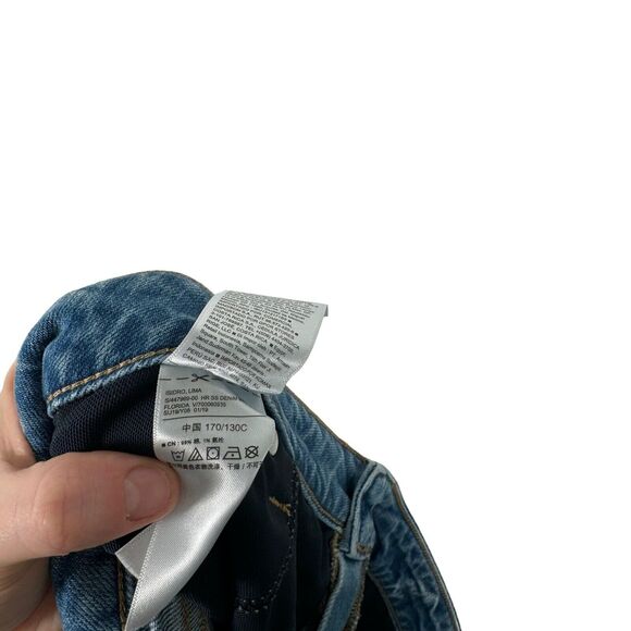 Old Navy Light Wash Denim Skirt Raw Hem Button Fly Boho Festival Womens 28 Plus - Picture 7 of 7